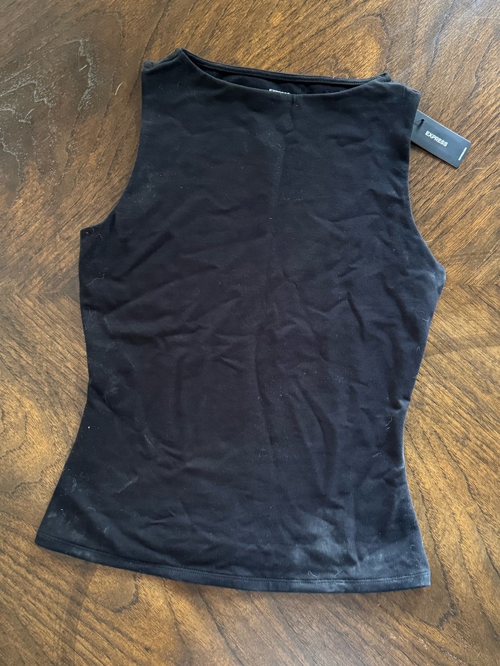 Express Black Sleeveless Fitted Tank Top